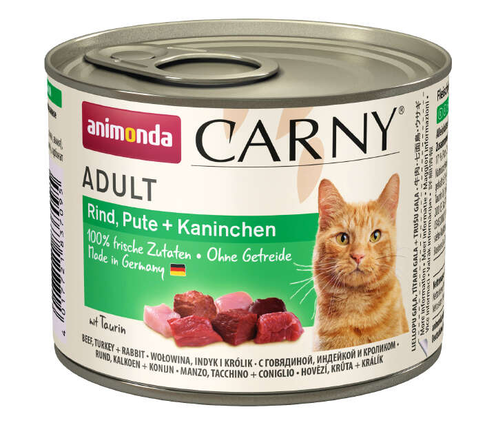 animonda Katzen-Nassfutter Carny Adult Rind, Pute + Kaninchen